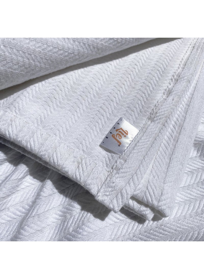 Lief Home Knitted Pattern 100% Cotton Baby Pique Blanket 100X110  - Image 3