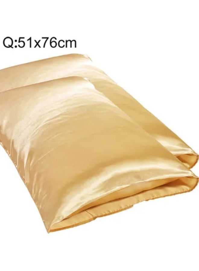 2-Piece Simple Solid Colour Pillow Case Cover - Image 1
