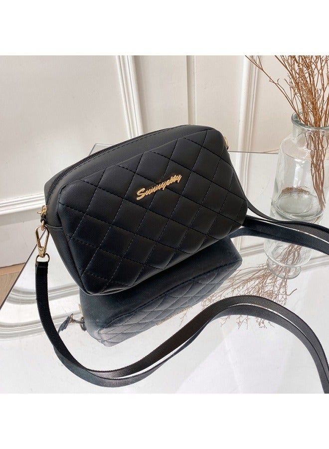 Women's PU Leather Shoulder Bag, Ladies Diamond Checkered Crossbody Bag Sling Bag Side Bag Carry Bag, Daily Commuting Small Square Bag Camera Bag Phone Bag Satchel Bag for Girls/College Students  - Image 4