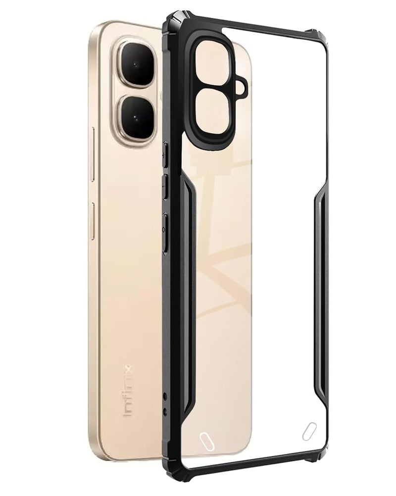 SPAZY CASE ® Infinix Smart 10 Back Cover | Transparent Crystal Clear Hard PC Back Case with TPU Bumper, Drop Protection Case Cover for Infinix Smart 10 - Image 1