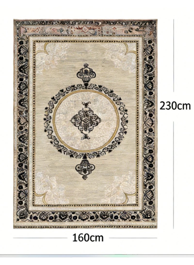 European Light Luxury Nordic Retro Carpet 160x230cm Crystal Velvet Turkish Ethnic Living Room Area Rug - Image 2