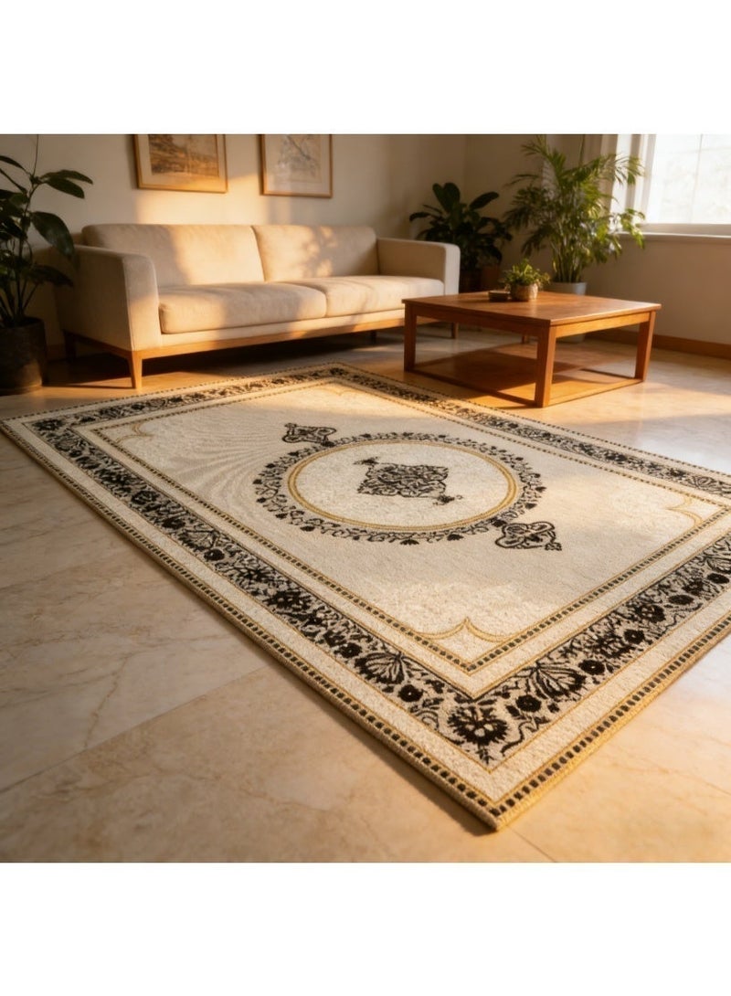 European Light Luxury Nordic Retro Carpet 160x230cm Crystal Velvet Turkish Ethnic Living Room Area Rug - Image 4