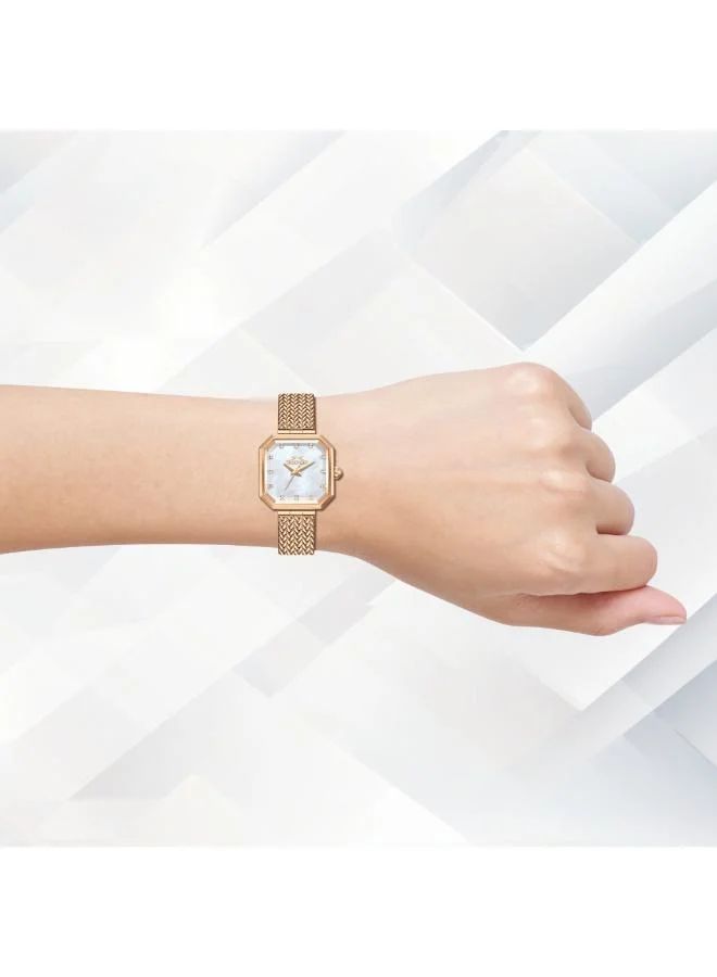 Slazenger White MOP Women's Mesh Analog Watch SL.9.2534.3.03 - 24x24 mm for Women | Best Price UAE