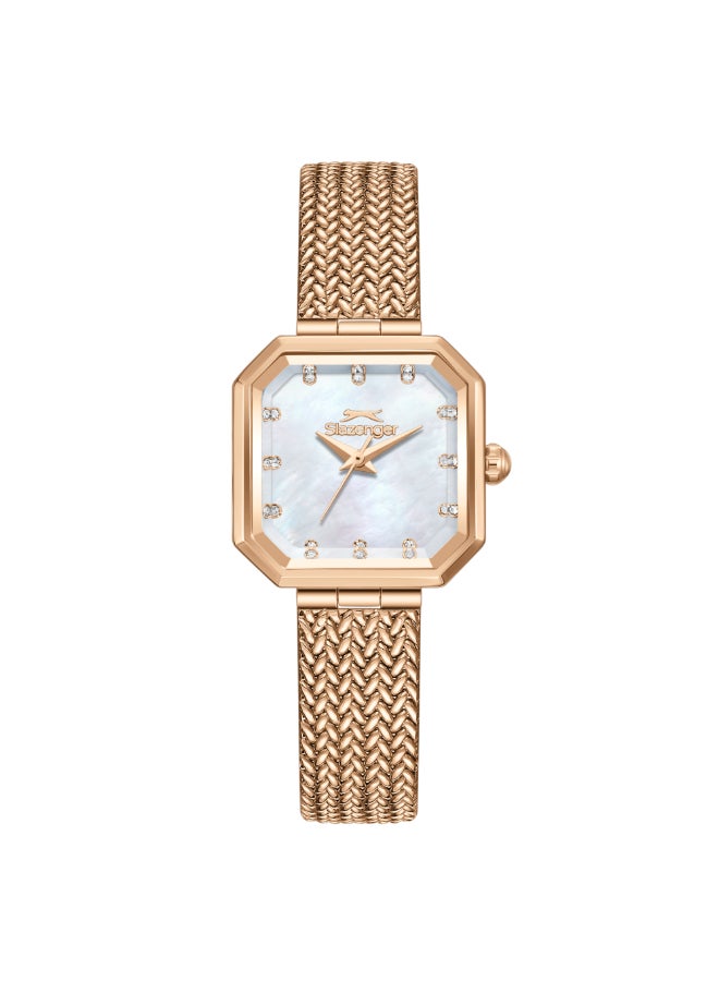 سلازنجر ساعة يد نسائية شبكية بعقارب .... -  مم - Image 1