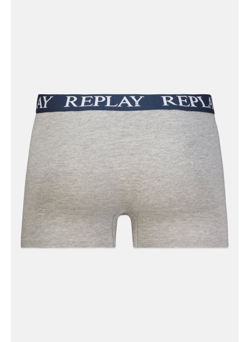 Replay - Men 2 Pack Brand Logo Boxer Brief, Grey - Image 1