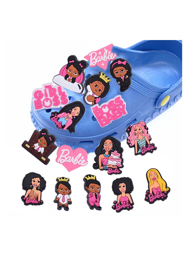 KASTWAVE Shoe Decoration Charms 21Pcs Decorations PVC Shoes Charm for Croc Pins Clog Shoe Charms lovely Accessories for Shoes, Croc Shoes Charms Girl Pink Decoration, Gift for Birthday Party Favors Supplies - Image 3