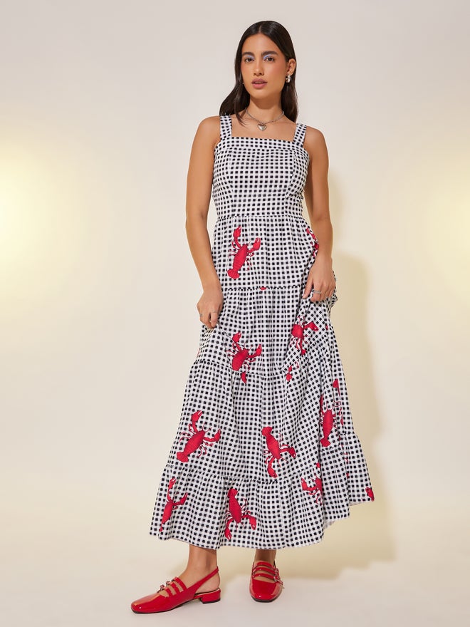 Take Two Lobster Gingham Dress  - Image 1