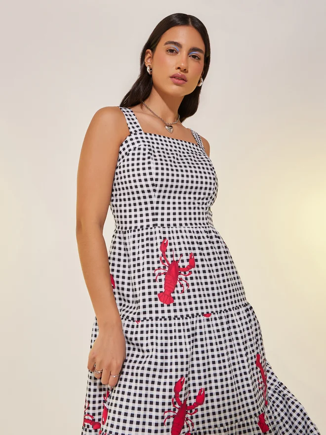 Take Two Lobster Gingham Dress