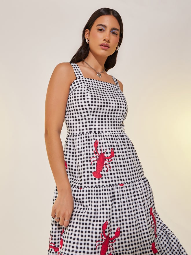 Take Two Lobster Gingham Dress  - Image 3