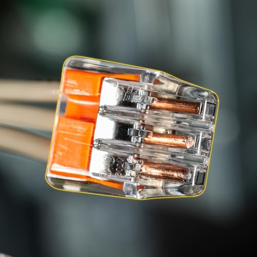 Ideal Industries IDEAL Electrical 30-1033P Orange in-Sure Push-in 3-Port Connectors (100-Pack) - Image 4