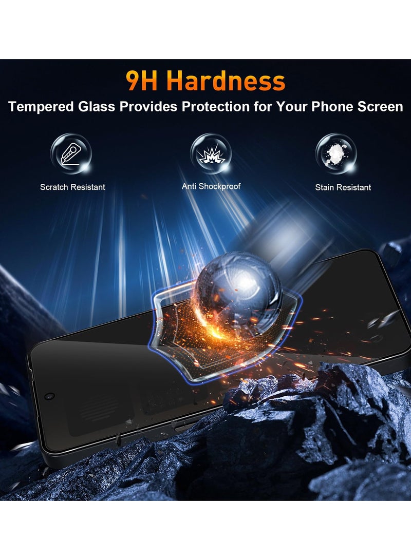 عام واقي خصوصية الشاشة متوافق مع ناثينج فون (3a) 2025 - [2+2 قطعة] زجاج مقوى مضاد للتجسس وواقي عدسة الكاميرا، صلابة 9H مقاومة للخدوش بدون فقاعات - Image 3