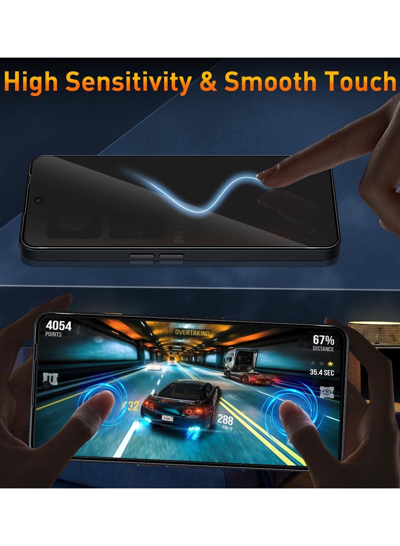 عام واقي خصوصية الشاشة متوافق مع ناثينج فون (3a) 2025 - [2+2 قطعة] زجاج مقوى مضاد للتجسس وواقي عدسة الكاميرا، صلابة 9H مقاومة للخدوش بدون فقاعات - Image 4