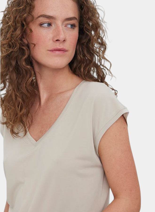 VERO MODA VERO MODA Womens Filli Shortsleeve V-Neck Tee  - Image 1