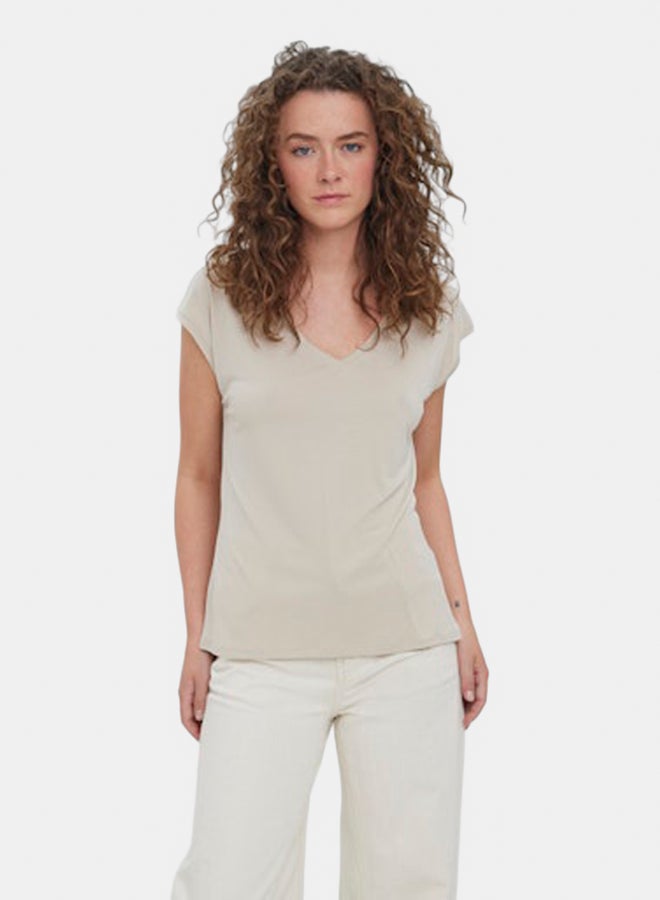 VERO MODA VERO MODA Womens Filli Shortsleeve V-Neck Tee  - Image 3