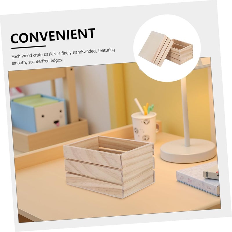 2pcs Wooden Crates for Display and Storage, Pine Wood Rustic Farmhouse Decorative Boxes with Spacious Storage Solution and Multi-scene Versatility for Kitchen and Wedding Decor - Image 3