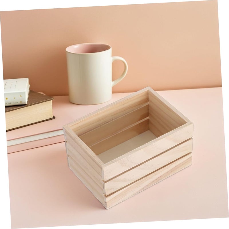 2pcs Wooden Crates for Display and Storage, Pine Wood Rustic Farmhouse Decorative Boxes with Spacious Storage Solution and Multi-scene Versatility for Kitchen and Wedding Decor - Image 5