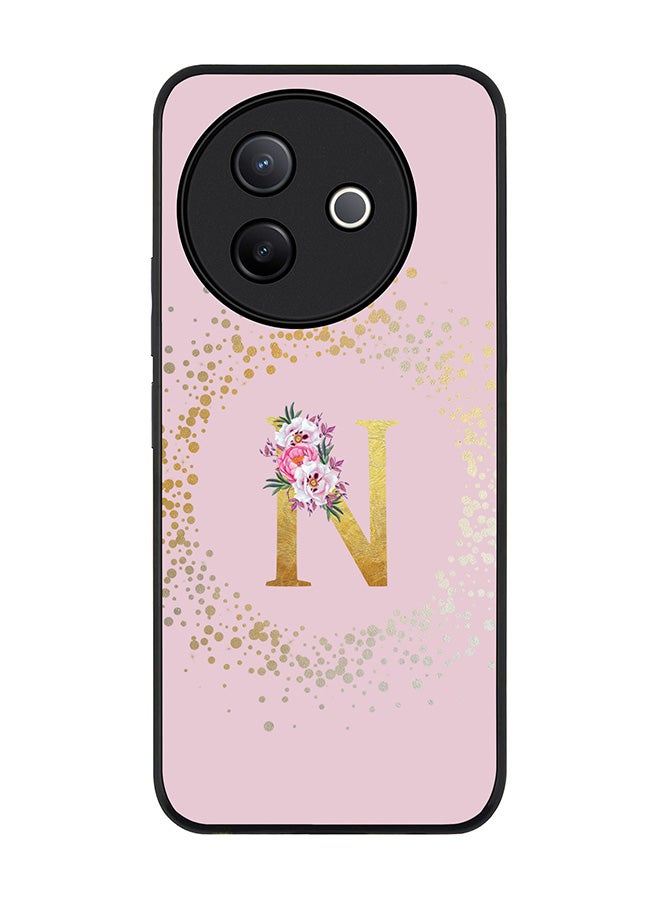 Stylizedd For Vivo Y39 5G / vivo Y300i 5G Case,Slim fit Camera Protection, Shockproof Thin Phone cover  - Custom Monogram Floral - N  (Pink ) - Image 1