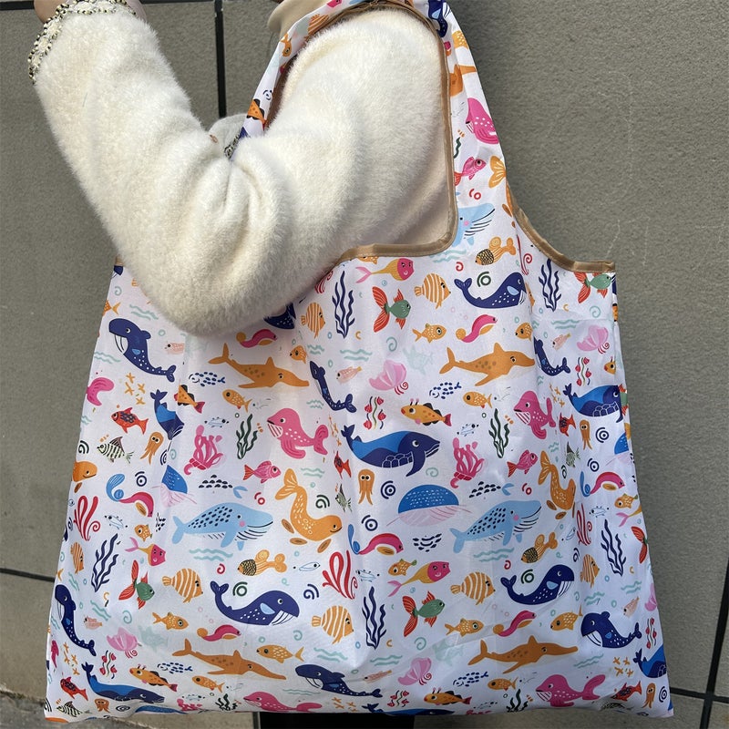 Japanese Cartoon Foldable Eco Bag Colorful fish 