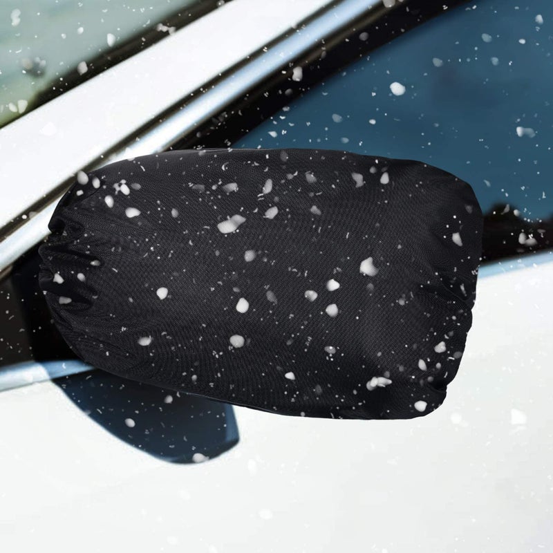 Frienda Side View Mirror Cover Auto Rearview Protection Cover Snow Ice Mirror Covers Exterior Rear View Accessories Universal Size for Cars Black 4 Pieces - Image 3