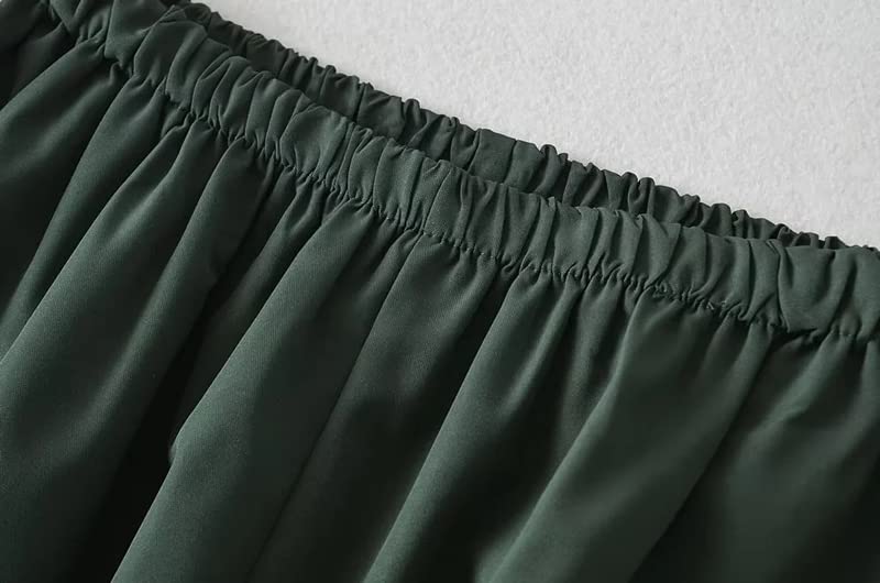 XPONNI Women's Baggy Y2K Parachute Track Pants (Dark Green, S) - Image 4