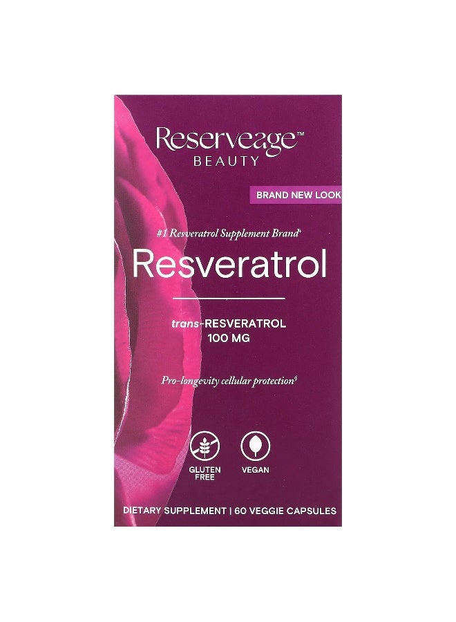 Reserveage Beauty Reserveage Beauty, Resveratrol, 100 mg, 60 Veggie Capsules  - Image 1