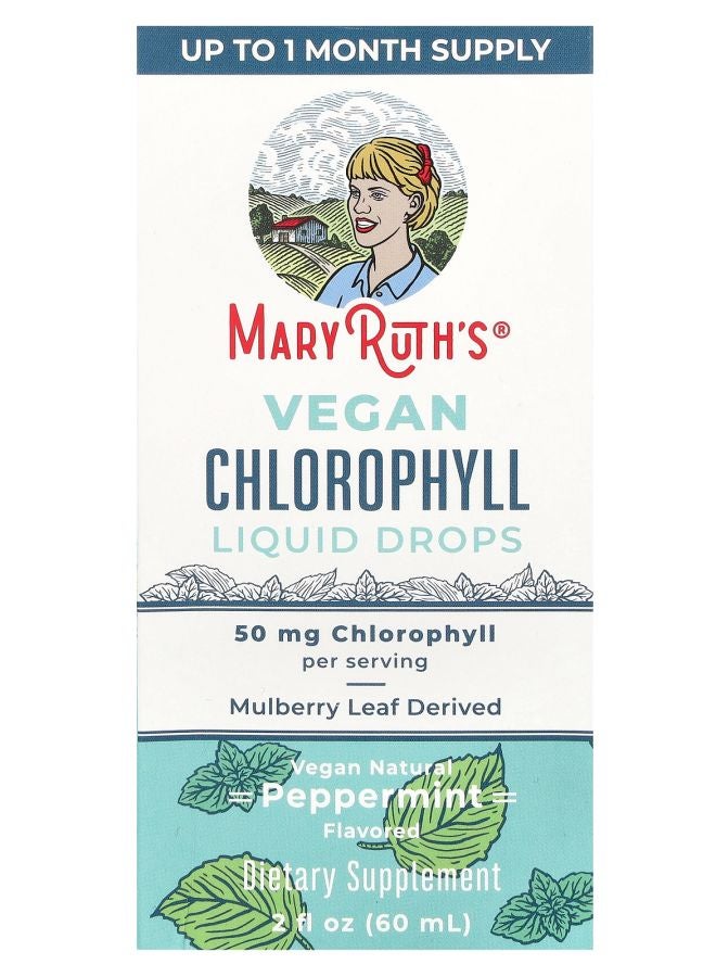 MaryRuth's Vegan Chlorophyll Liquid Drops Peppermint  50 mg  2 fl oz (60 ml)