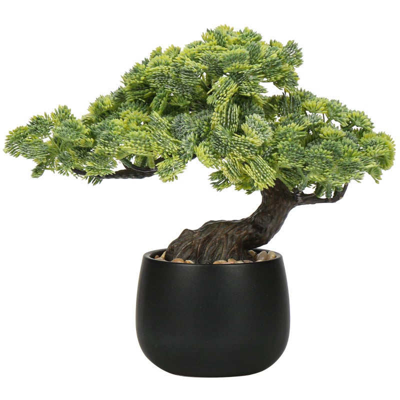 Briful Artificial Bonsai Tree Juniper Faux Plants Indoor Fake Plants Decor with Black Ceramic Pots for Home Table Office Desk Bathroom Shelf Bedroom Living Room Farmhouse Decorations - Image 1