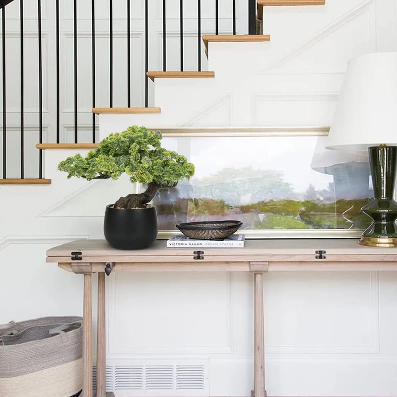 Briful Artificial Bonsai Tree Juniper Faux Plants Indoor Fake Plants Decor with Black Ceramic Pots for Home Table Office Desk Bathroom Shelf Bedroom Living Room Farmhouse Decorations - Image 5