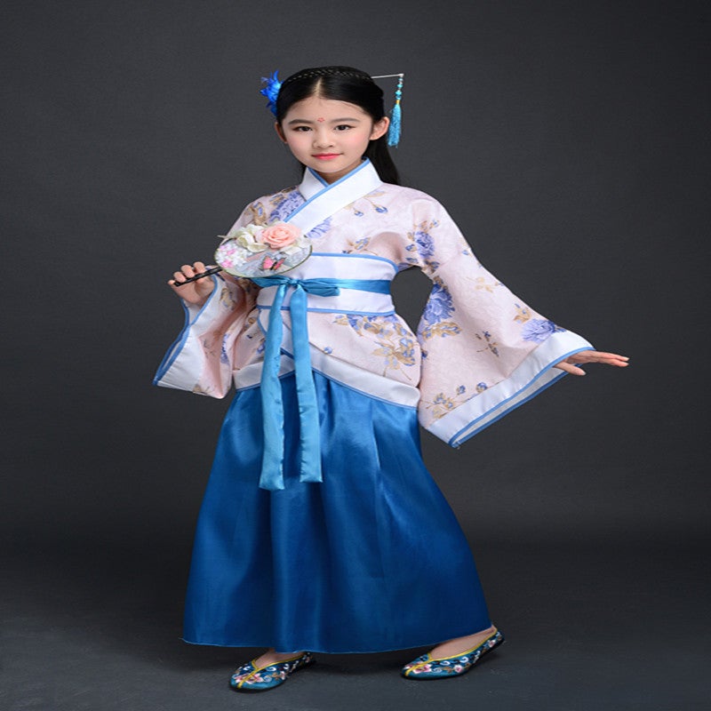 Traditional Hanfu for Girls, Princess Style, Soft Polyester Fabric - Image 1
