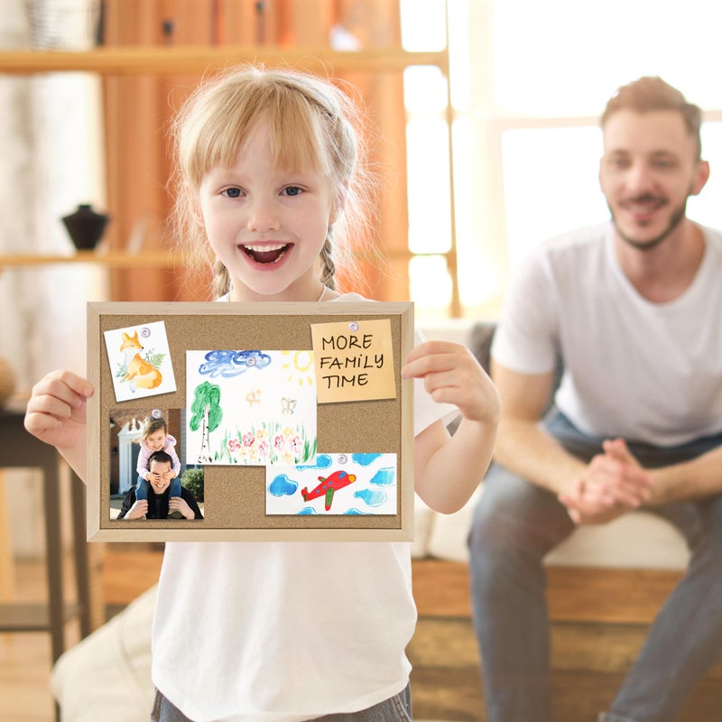 DAHAPYBOO Cork Board Bulletin Board 2 Pack,11X15 Cork Board for Office with Pin Oak Wood Boards,Hanging Corkboards for Office Home School Message Board or Vision Board Decoration - Image 5