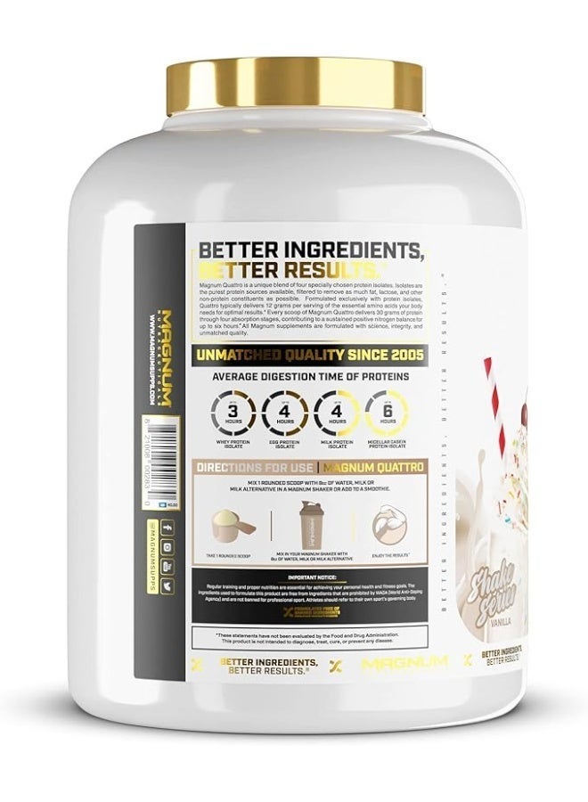 Magnum Nutraceuticals - Quattro Vanilla Shake Series - 4.5lb - Whey Protein - Image 5