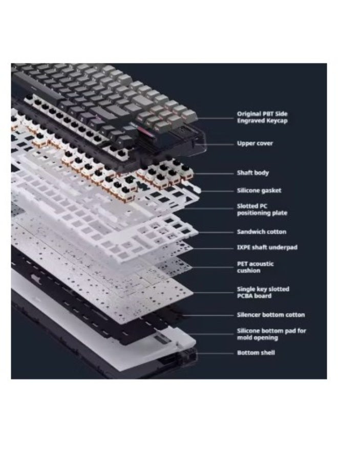 AULA F87 PRO Wireless Mechanical Keyboard 10000mAh battery,80% TKL Custom Hot Swappable Keyboard, Gasket Mount Gaming Keyboard with PBT Keycaps, Kaihua Jizhi Axis Switch,2.4GHz/USB-C/BT5.0 RGB Backlit Mechanical Keyboard - Image 2