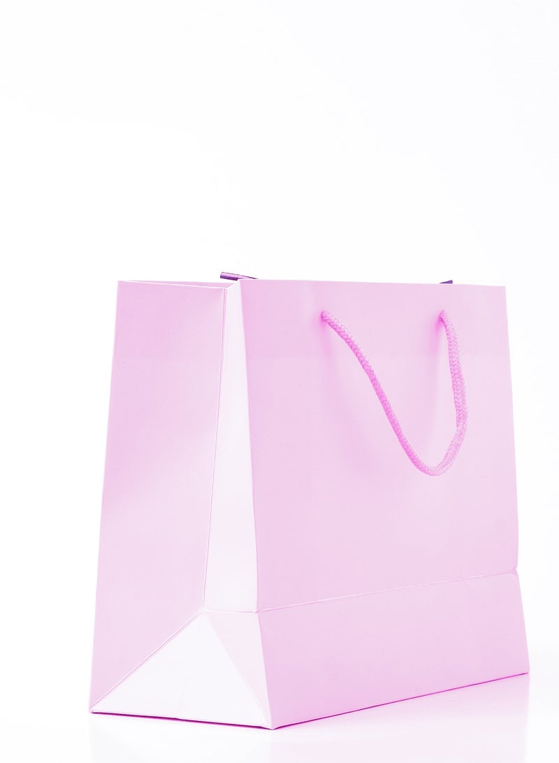 21.5x9.5x18.5cm Rope Handled White Plain Paper Bags - Compact Eco-Friendly Gift and Shopping Bags 