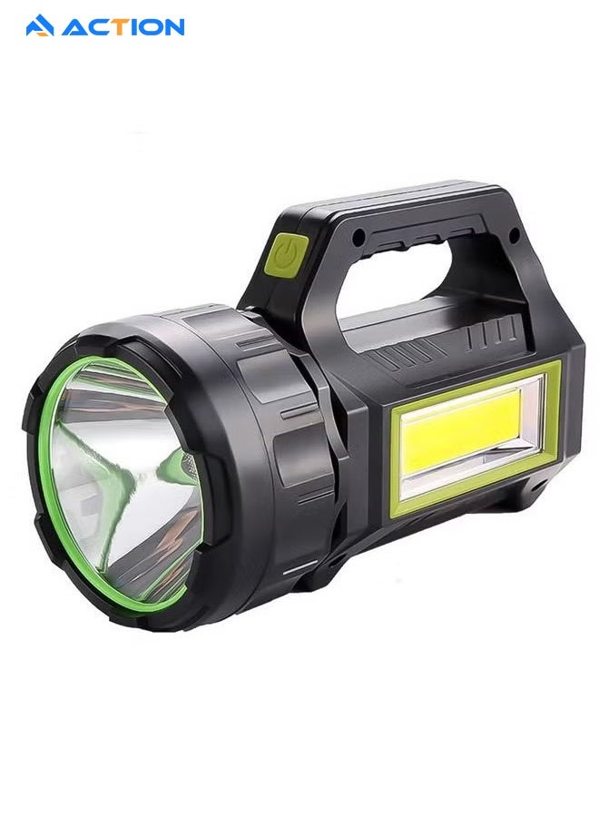 أكشن مصباح يدوي يعمل بالطاقة الشمسية، مصدر ضوء مزدوج، أحمر USB متعدد الوظائف، كشاف تحذيري للطوارئ، مصباح يدوي - Image 1