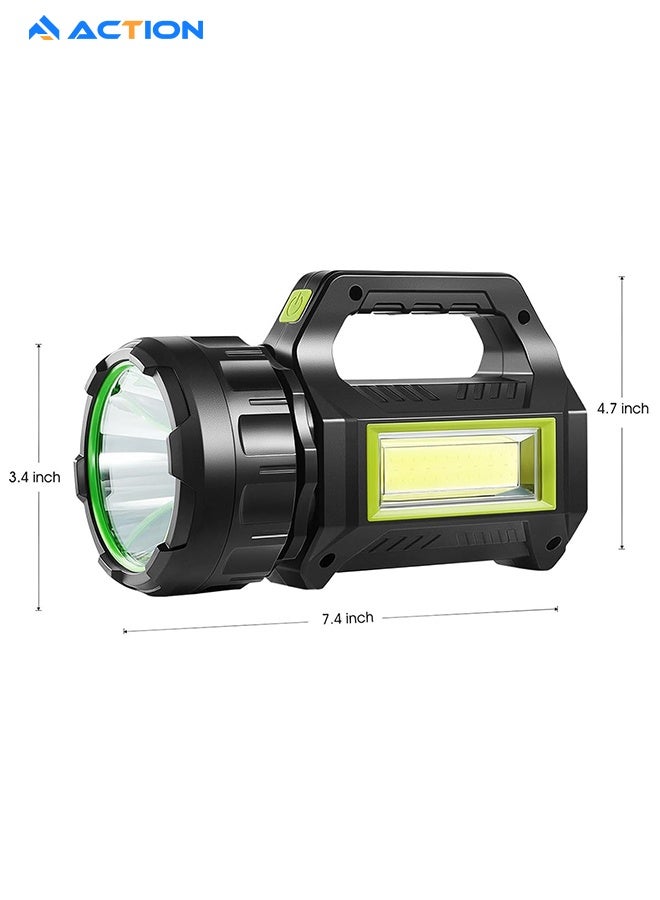 أكشن مصباح يدوي يعمل بالطاقة الشمسية، مصدر ضوء مزدوج، أحمر USB متعدد الوظائف، كشاف تحذيري للطوارئ، مصباح يدوي - Image 2