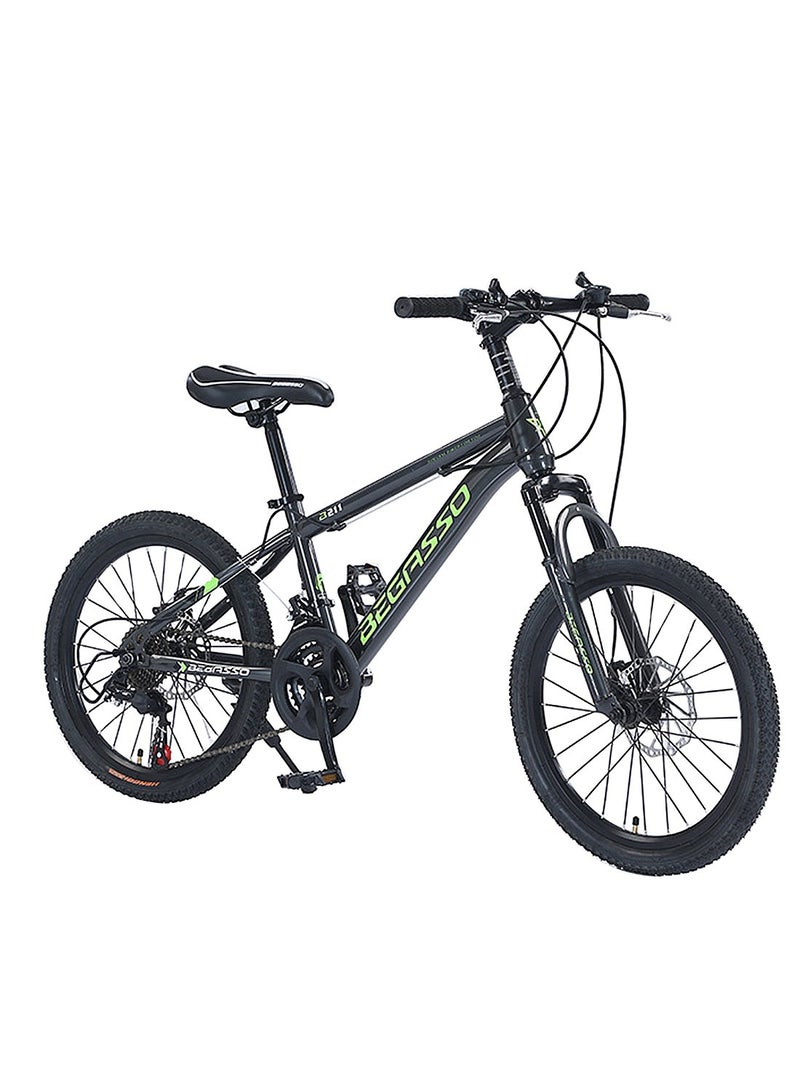 begasso 20-22 Inch Mountain Bike Dual Disc Brake, Lightweight and Stable Bicycle for Kids, with Adjustable Seat for 6-12 Years Boys and Girls - Image 1