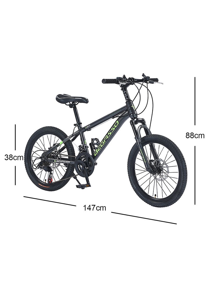 begasso 20-22 Inch Mountain Bike Dual Disc Brake, Lightweight and Stable Bicycle for Kids, with Adjustable Seat for 6-12 Years Boys and Girls - Image 5