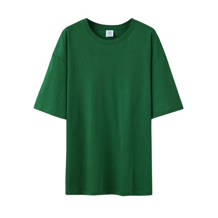 26 Summer Short-Sleeved T-Shirts New Style Solid Color Loose Tops Round Neck Simple Korean Style Large Size Men''s and Women''s Clothing Factory Wholesale - Image 2
