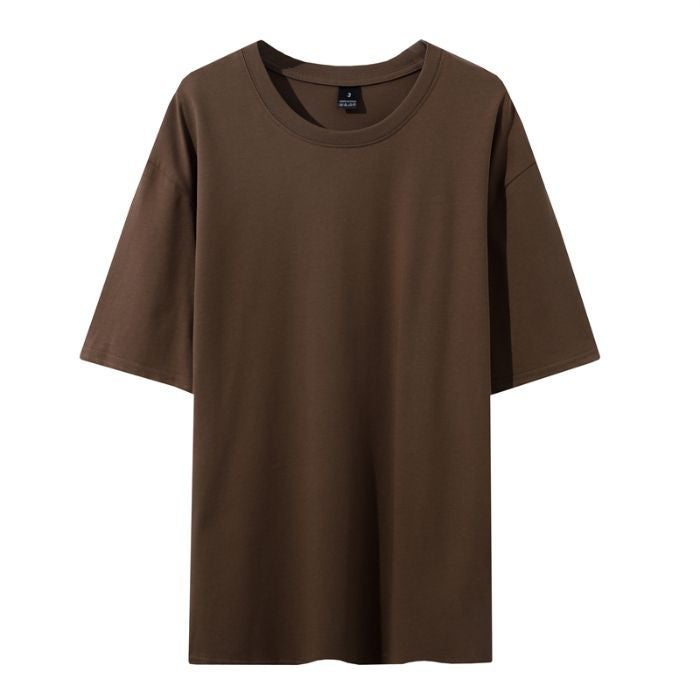 26 Summer Short-Sleeved T-Shirts New Style Solid Color Loose Tops Round Neck Simple Korean Style Large Size Men''s and Women''s Clothing Factory Wholesale - Image 5