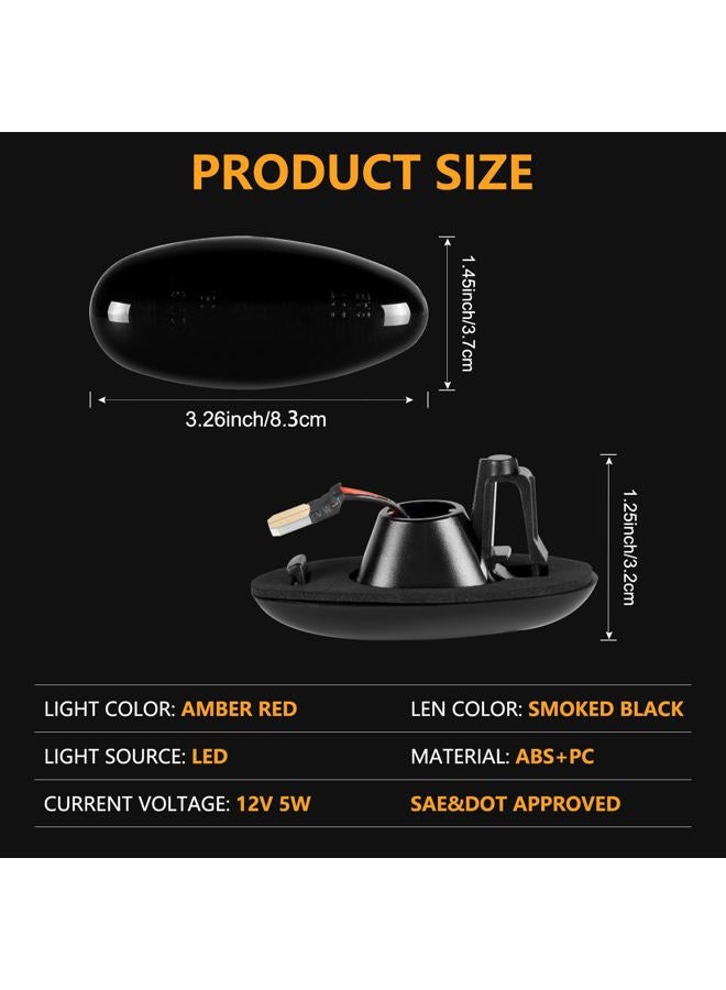 Gempro LED Dually Fender Side Marker Lights for 2001-2014 Chevy Silverado GMC Sierra 2500 3500 Amber Red Dual Rear Wheel Bed Marker Lamps, Smoked Len 4PCS - Image 5
