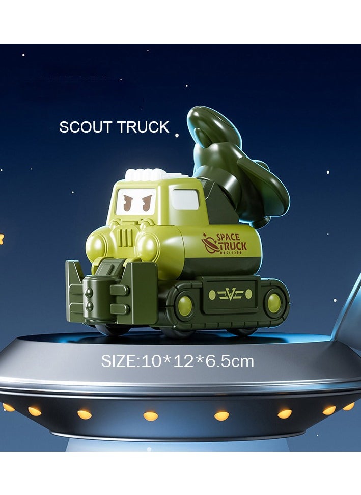 4-Pieces Press The Inertial Space Truck Toy，Push and Go Toy Cars set，Inertial Toy Cars  - Image 3