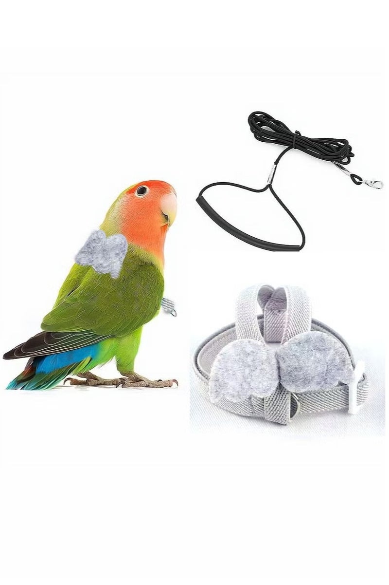 أخبار حزام تدريب الطيور، حبل طيران قابل للتعديل للببغاء حول العالم، أداة نزهة متينة، ألعاب تدريب خارجية للطيور، الببغاوات، الببغاوات الصغيرة، الببغاوات، الببغاوات، لوري، 1 رمادي - Image 1