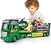 Dwi Dowellin Carrier Truck Kids Toys256 Semi Truck Toy with Helicopter and DinosaursGifts for Age 3 4 5 6 Years Old Boys Girls - Image 3