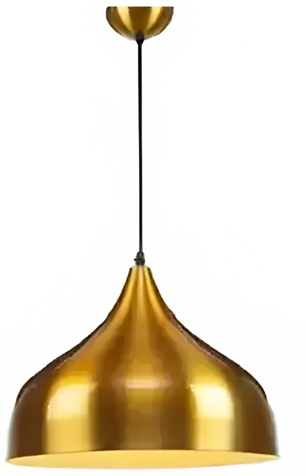 Areezo Gold Metal Single Hanging Pendant Ceiling Light Lamp for Home Living Room,Bedroom,Hall, Indoor Outdoor Decoration (Bulb not Included)(AC) (Pack of 1) - Image 1
