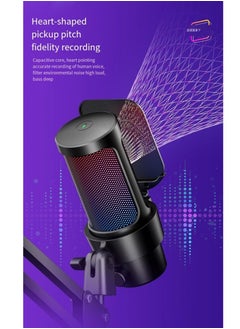 Furtey Gaming PC USB Microphone Podcast Condenser Mic with Boom Arm Pop Filter Mute Button for Streaming Twitch Online Chat RGB Computer Mic for PS4/5 PC Gamer Youtuber  - Image 5