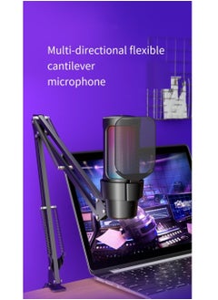 Furtey Gaming PC USB Microphone Podcast Condenser Mic with Boom Arm Pop Filter Mute Button for Streaming Twitch Online Chat RGB Computer Mic for PS4/5 PC Gamer Youtuber  - Image 2