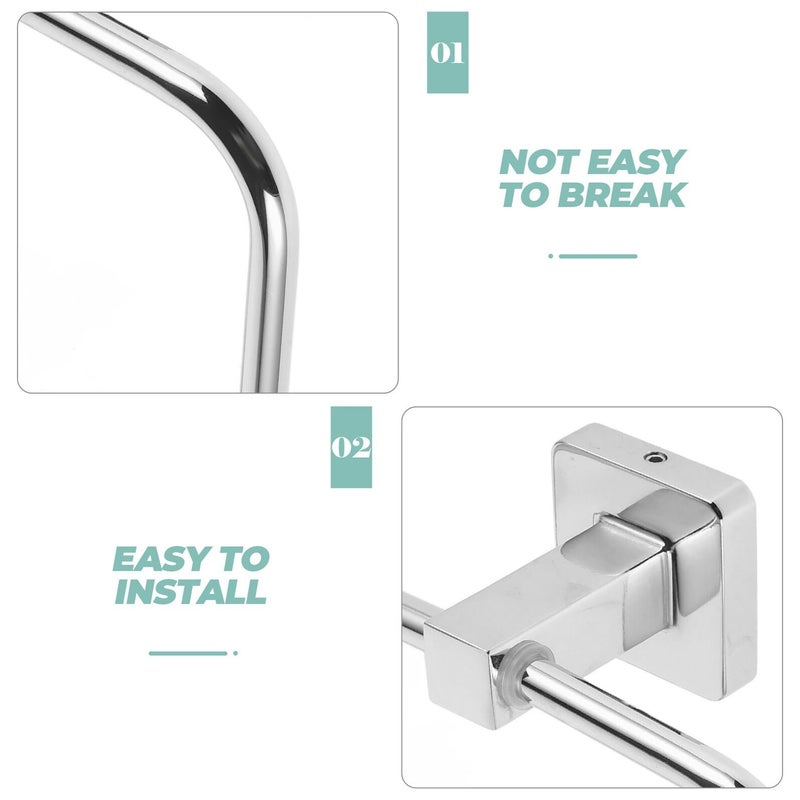 Zinc Alloy Wall Mounted Towel Holder Set With Ring And Hooks For Bathroom Kitchen - Image 4