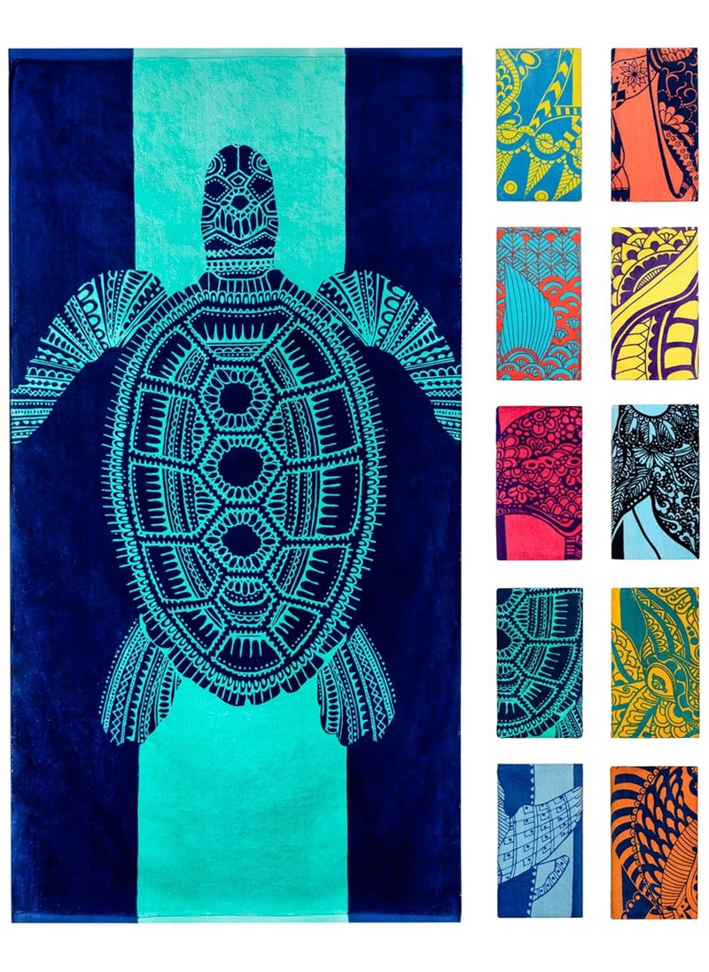 Generic Oversized Beach Towel with A Cute Design, Quick Dry for Beach, Pool, Bath or Picnic Extra Large, XL (160x86 cm) Thick, Portable, Lightweight, High Absorbent for Adults Mens Women  - Image 1
