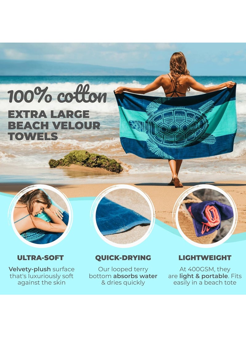 Generic Oversized Beach Towel with A Cute Design, Quick Dry for Beach, Pool, Bath or Picnic Extra Large, XL (160x86 cm) Thick, Portable, Lightweight, High Absorbent for Adults Mens Women  - Image 2