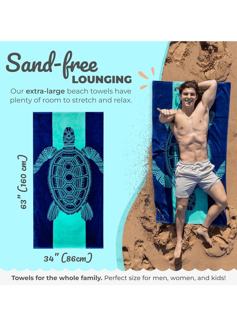 Generic Oversized Beach Towel with A Cute Design, Quick Dry for Beach, Pool, Bath or Picnic Extra Large, XL (160x86 cm) Thick, Portable, Lightweight, High Absorbent for Adults Mens Women  - Image 3